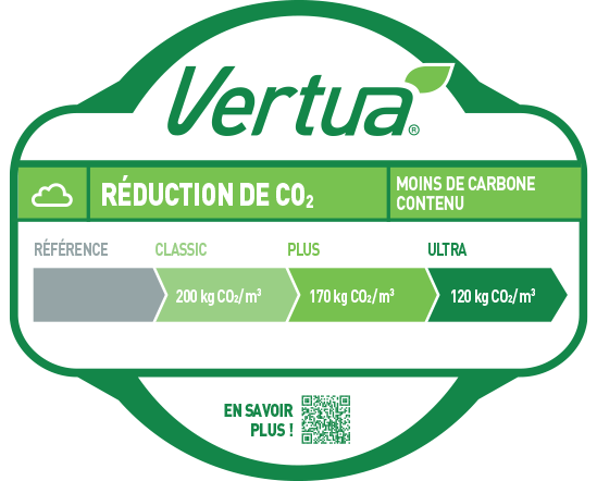 Logo Alternative de Vertua la Gamme de béton bas carbone