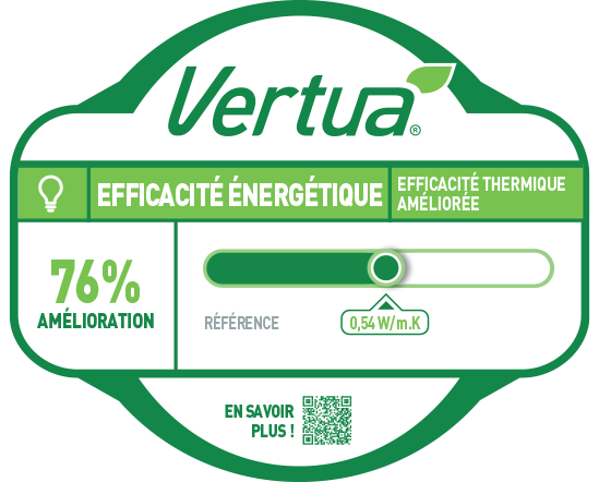 Logo de Vertua, Efficacité Thermique Améliorée